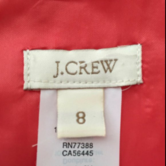 J. Crew Coral Cotton Basket Weave Shift Dress Sz 8 - Picture 11 of 12